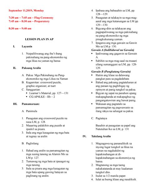 Lesson Plan in Mga Pakinabang na Pang.